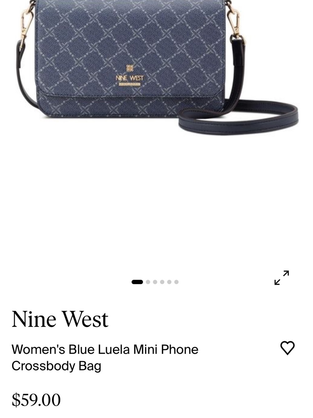 Nine West Navy Patterned Mini Crossbody Bag